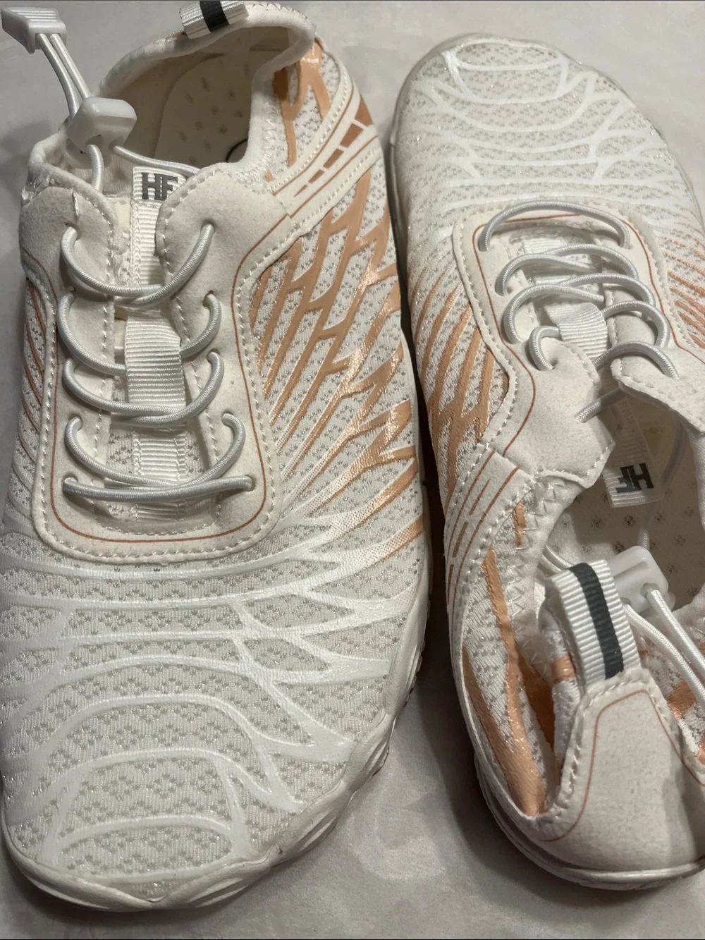 HF White and Nude Athletic Sneakers